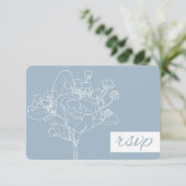 Huwelijk RSVP (Diamond Blue) Kaartje (Staand voorkant)