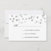 Huwelijk RSVP Faux Zilveren Folie Glitter Lichten (Voorkant)