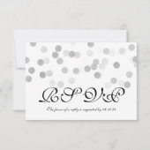 Huwelijk RSVP Faux Zilveren Folie Glitter Lichten (Achterkant)
