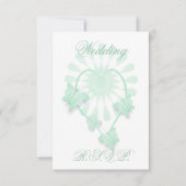 Huwelijk RSVP Kaart Pepermunt Vlinders Hart (Voorkant)