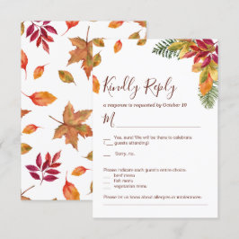 Huwelijk RSVP kaart voor herfst 'Eenvoudig Verlief
