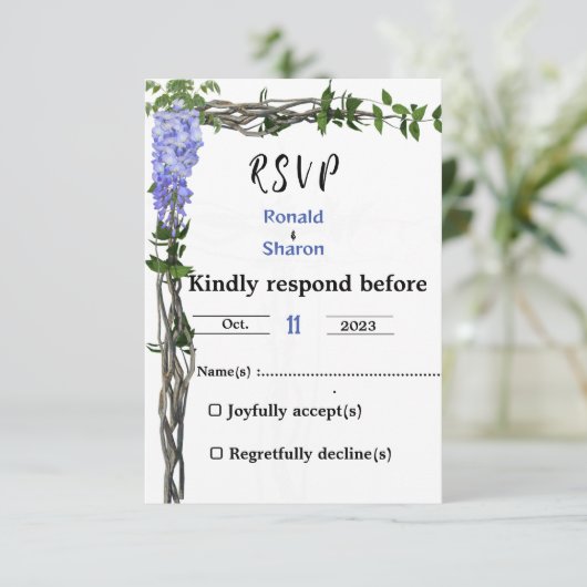 Huwelijk   RSVP kaartje (Staand voorkant)