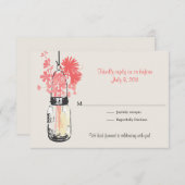 Huwelijk RSVP Mason Jar & Wilde Bloemen (Voorkant / Achterkant)