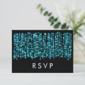 Huwelijk RSVP Moderne Turquoise Lichten (Staand voorkant)