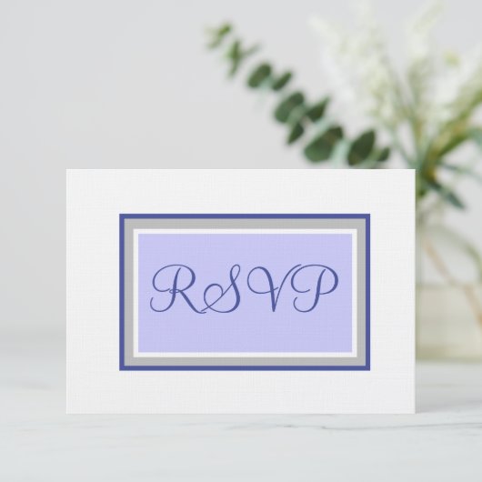 Huwelijk RSVP Periwinkle en Zilver (Staand voorkant)
