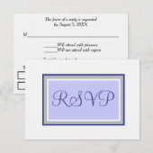 Huwelijk RSVP Periwinkle en Zilver Kaartje (Voorkant / Achterkant)