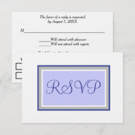 Huwelijk RSVP Periwinkle en Zilver Kaartje