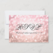 Huwelijk RSVP Roos Blush Pink Bokeh Lights (Achterkant)