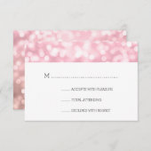 Huwelijk RSVP Roos Blush Pink Bokeh Lights (Voorkant / Achterkant)