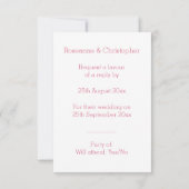 Huwelijk RSVP Roze Hart en Vlinders (Achterkant)