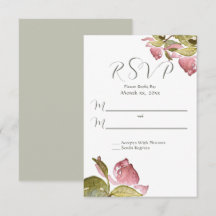 Huwelijk RSVP Waterverf Rozen Zacht Roze