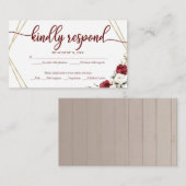 Huwelijk RSVP Witte Bloemen Geometrische Rustiek H Informatiekaartje (Voorkant / Achterkant)