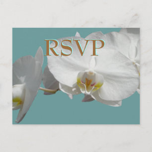 Huwelijk RSVP Witte Orchideeën Uitnodiging Briefkaart