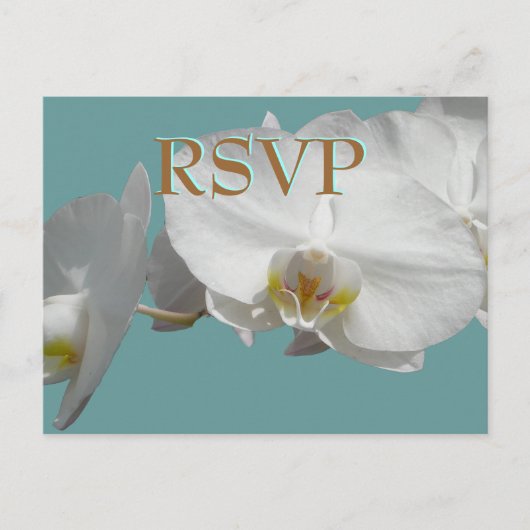 Huwelijk RSVP Witte Orchideeën Uitnodiging Briefkaart (Voorkant)