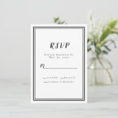 Huwelijk RSVP Zwart Wit Eenvoudig Modern Minimalis (Staand voorkant)