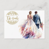 Huwelijk Rustiek Classic Boho Bloemen Informatiekaartje (Voorkant)