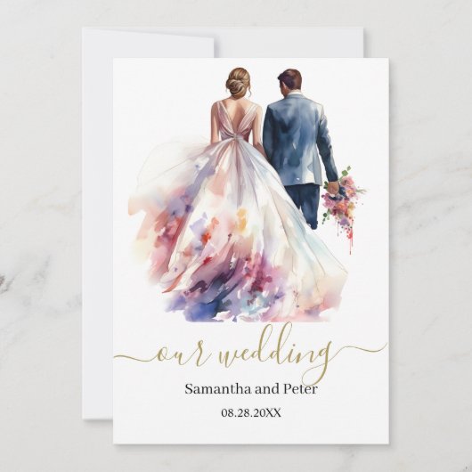 Huwelijk Rustiek Classic Boho Bloemen Kaart (Voorkant)