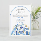 Huwelijk Santorini Griekenland Ceremonie Grieks Kaart (Staand voorkant)