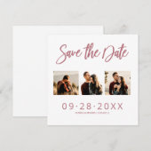 Huwelijk Save The Date 3 foto collage Kaart (Voorkant / Achterkant)