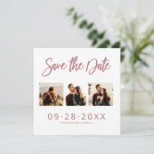 Huwelijk Save The Date 3 foto collage Kaart (Staand voorkant)