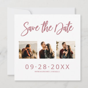 Huwelijk Save The Date 3 foto collage Kaart