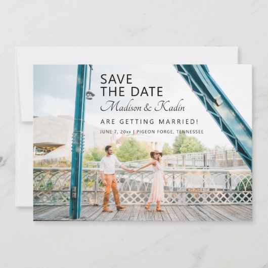 Huwelijk Save the Date 4 Foto Kaart (Voorkant)