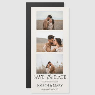 Huwelijk Save The Date Aanpasbare Foto Ivoor Magnetische Uitnodiging