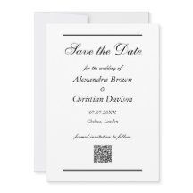 Huwelijk Save The Date Eenvoudige QR-code & foto a