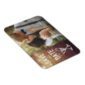 Huwelijk Save The Date Foto Magneet Champagne Glas (Rechterzijde)