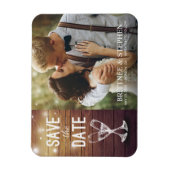 Huwelijk Save The Date Foto Magneet Champagne Glas (Verticaal)