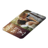 Huwelijk Save The Date Foto Magneet Champagne Glas (Linkerzijde)