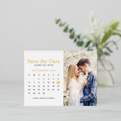 Huwelijk Save the Date Kalender Foto Folie Uitnodiging Briefkaart (Staand Voorkant)