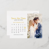 Huwelijk Save the Date Kalender Foto Folie Uitnodiging Briefkaart (Voorkant / Achterkant)