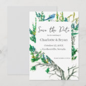 Huwelijk Save the Date Nevada Blauwe Vogel Artemis (Voorkant / Achterkant)