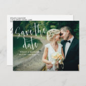 Huwelijk Save The Date Postkaart met Modern Letter Aankondigingskaart (Voorkant / Achterkant)