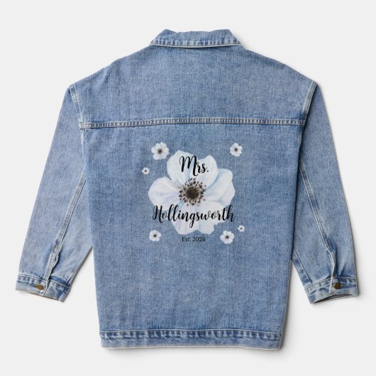 Huwelijk Script Bruid Denim Jacket (Achterkant)
