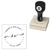 Huwelijk Script Naam initiaal Save the date Trouwd Rubberstempel (Gestempeld)