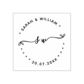 Huwelijk Script Naam initiaal Save the date Trouwd Rubberstempel (Afrduk)