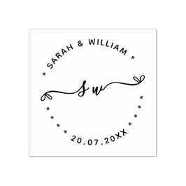 Huwelijk Script Naam initiaal Save the date Trouwd Rubberstempel