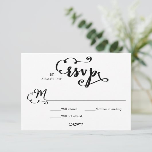 Huwelijk Script - RSVP Kaart (Staand voorkant)