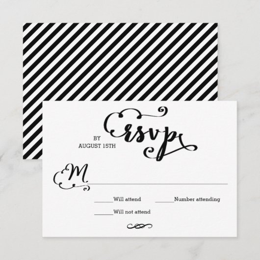 Huwelijk Script - RSVP Kaart (Voorkant / Achterkant)