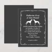 Huwelijk Silhouetten Greyhound Kaart (Voorkant / Achterkant)