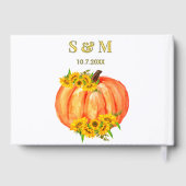 Huwelijk Sinaasappel Pompoen Herfst Zonnebloem Gastenboek (Achterkant)