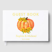 Huwelijk Sinaasappel Pompoen Herfst Zonnebloem Gastenboek (Voorkant)