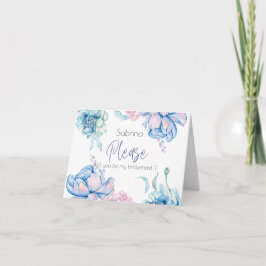 Huwelijk| Sky Blue en Bubblegum Pink Peonies Bedankkaart