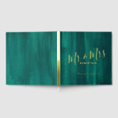 Huwelijk smaragdgroen en echt goud Folie Guestbook Gastenboek (Volledig)