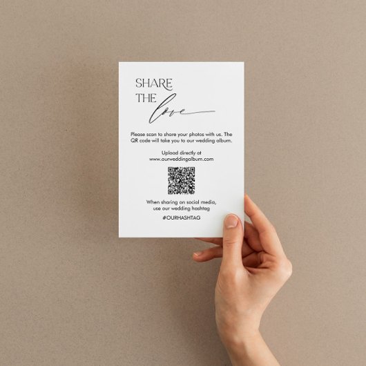 Huwelijk Social Media Sign met QR Code en Script Kaart