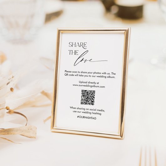 Huwelijk Social Media Sign met QR Code en Script Kaart