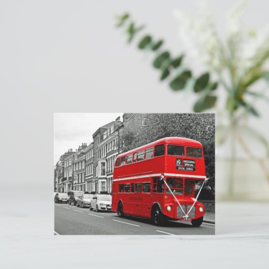 Huwelijk Speciale Dubbeldekker Bus Briefkaart (Staand voorkant)