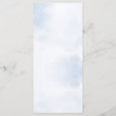 Huwelijk Stoffig Blauw Waterverf Ivoor Bloemen Din Menu (Achterkant)